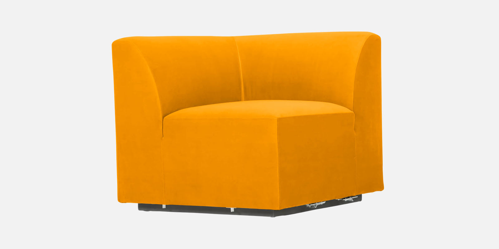 Bufa Velvet 2 Seater Sofa in Saffron yellow Colour With Storage