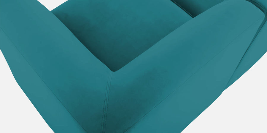 Bufa Velvet Lhs Sectional Sofa In Arabian Green Colour With Ottoman - Febonic Living
