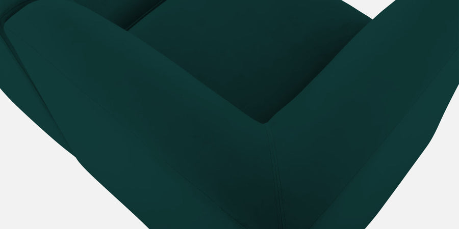 Bufa Velvet Rhs Sectional Sofa In Forest Green Colour With Ottoman - Febonic Living