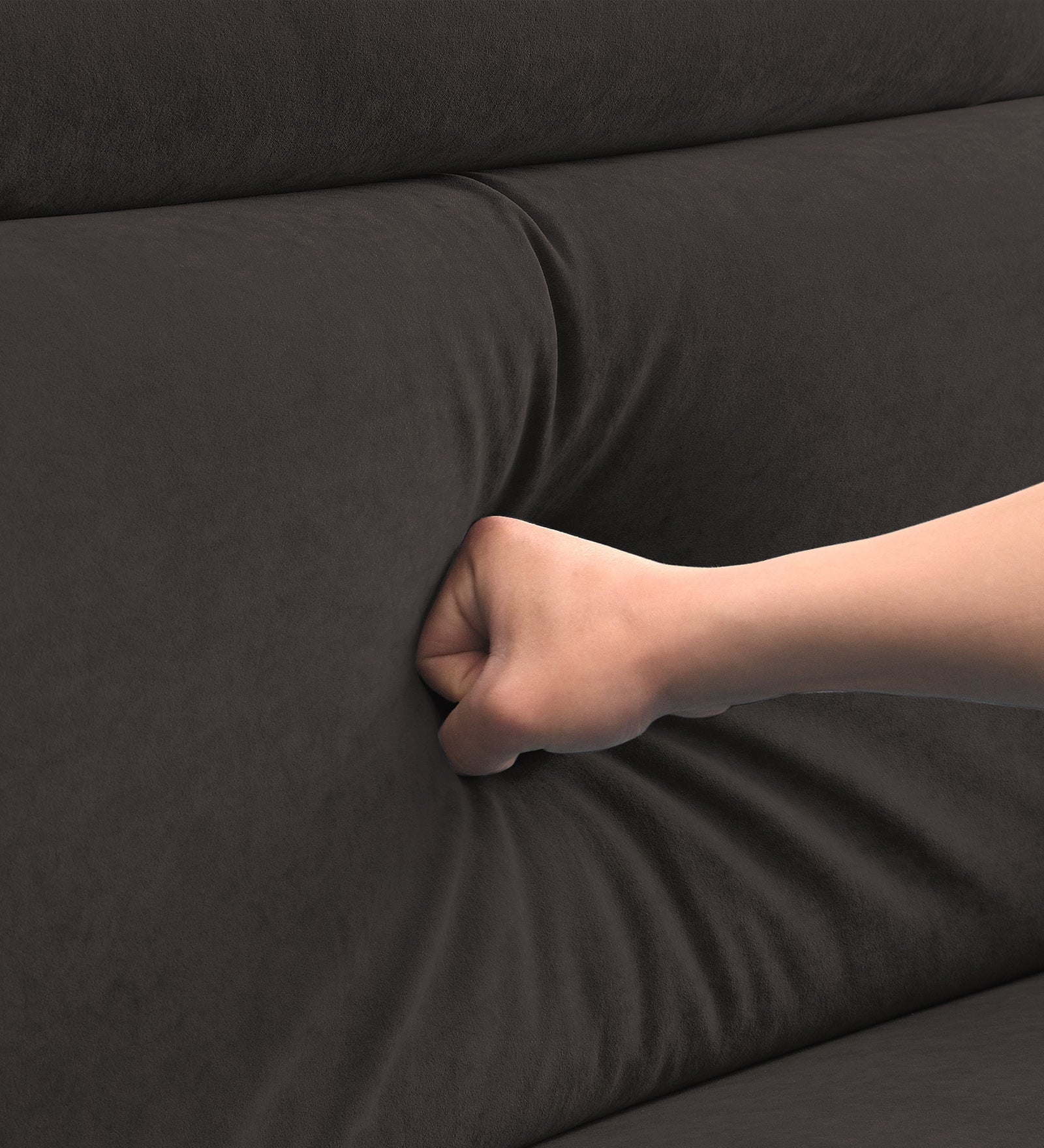 Hiro Fabric 1 Seater Sofa In  Coal Brown Colour - Febonic Living