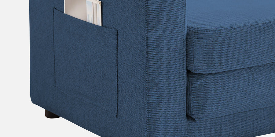 Roman Fabric 3 Seater Foldable Sofa Cum Bed In Light Blue Colour With Usb Port - Febonic Living