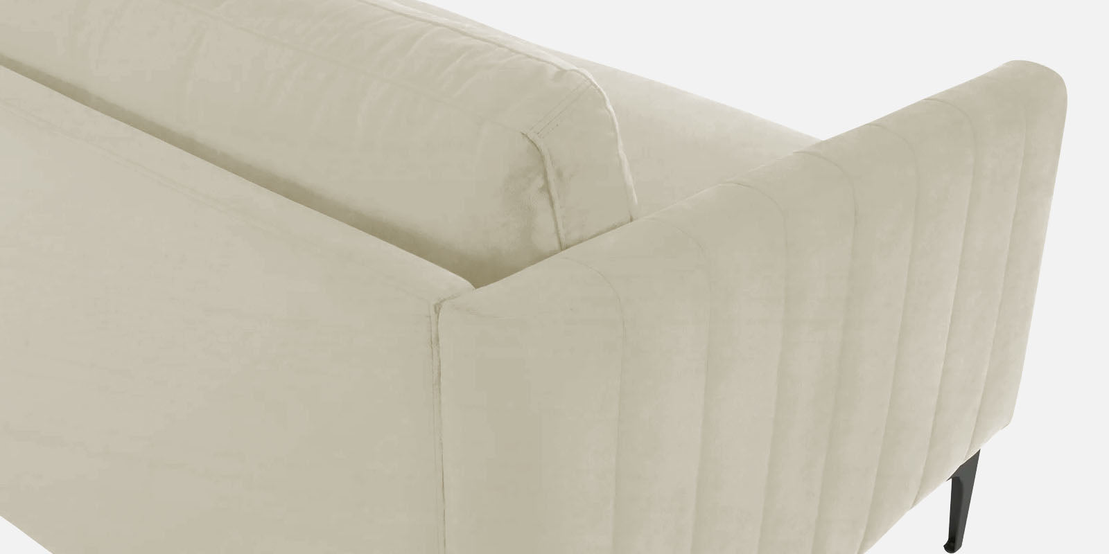 Haru Velvet 3 Seater Sofa in Warm White Colour