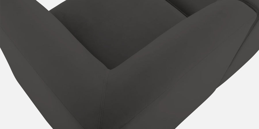 Bufa Velvet Lhs Sectional Sofa In Hory Grey Colour With Ottoman - Febonic Living