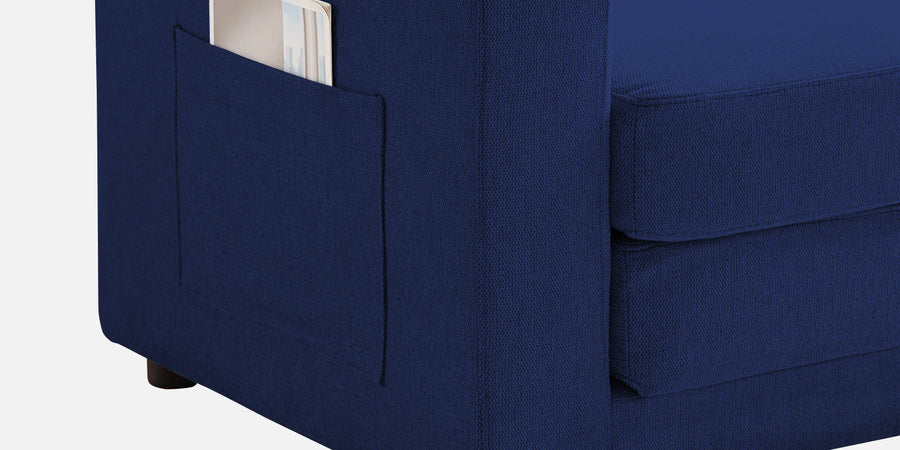 Roman Fabric 3 Seater Foldable Sofa Cum Bed In Royal Blue Colour With Usb Port - Febonic Living