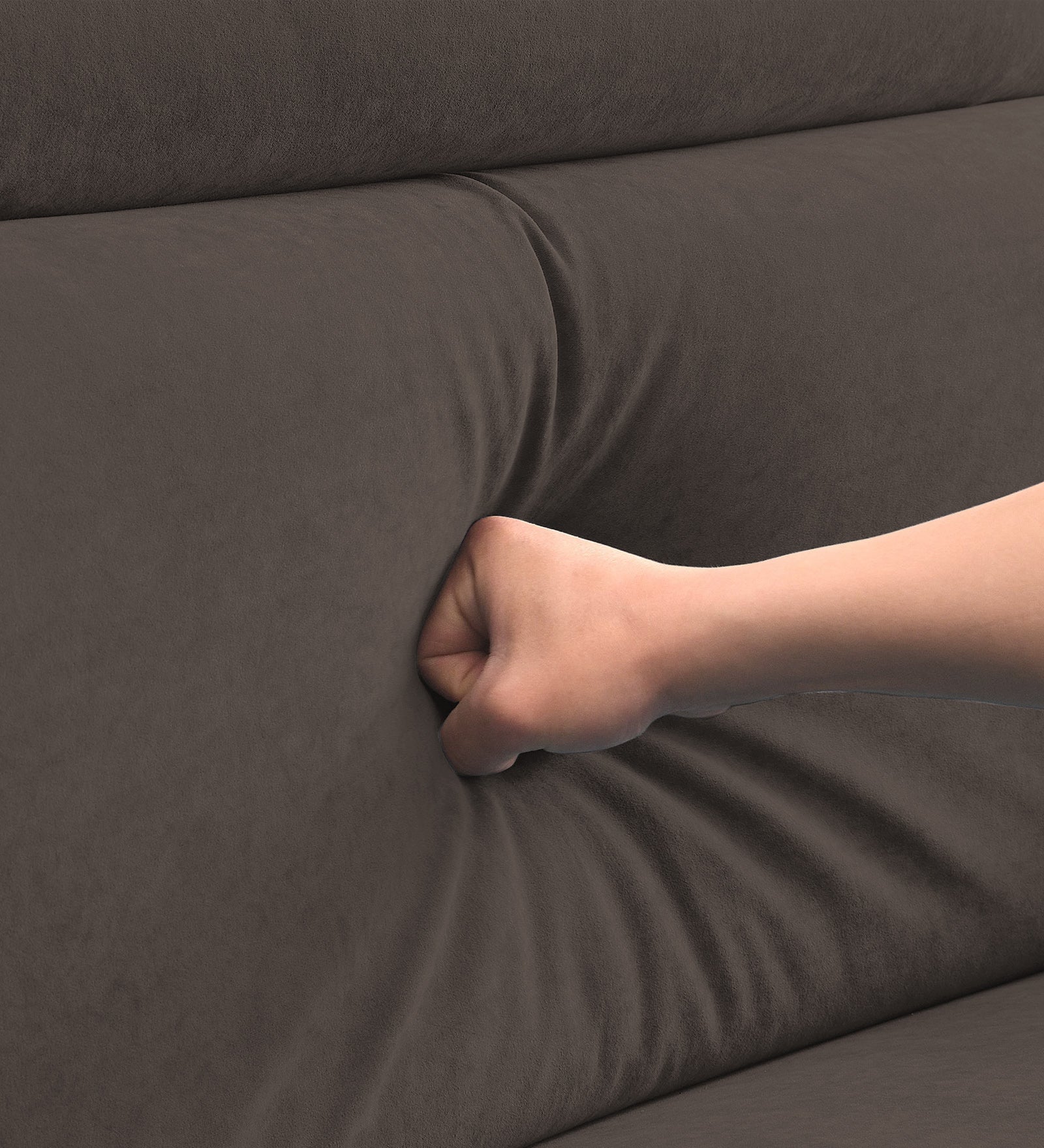 Hiro Fabric 1 Seater Sofa In  Lito Brown Colour - Febonic Living