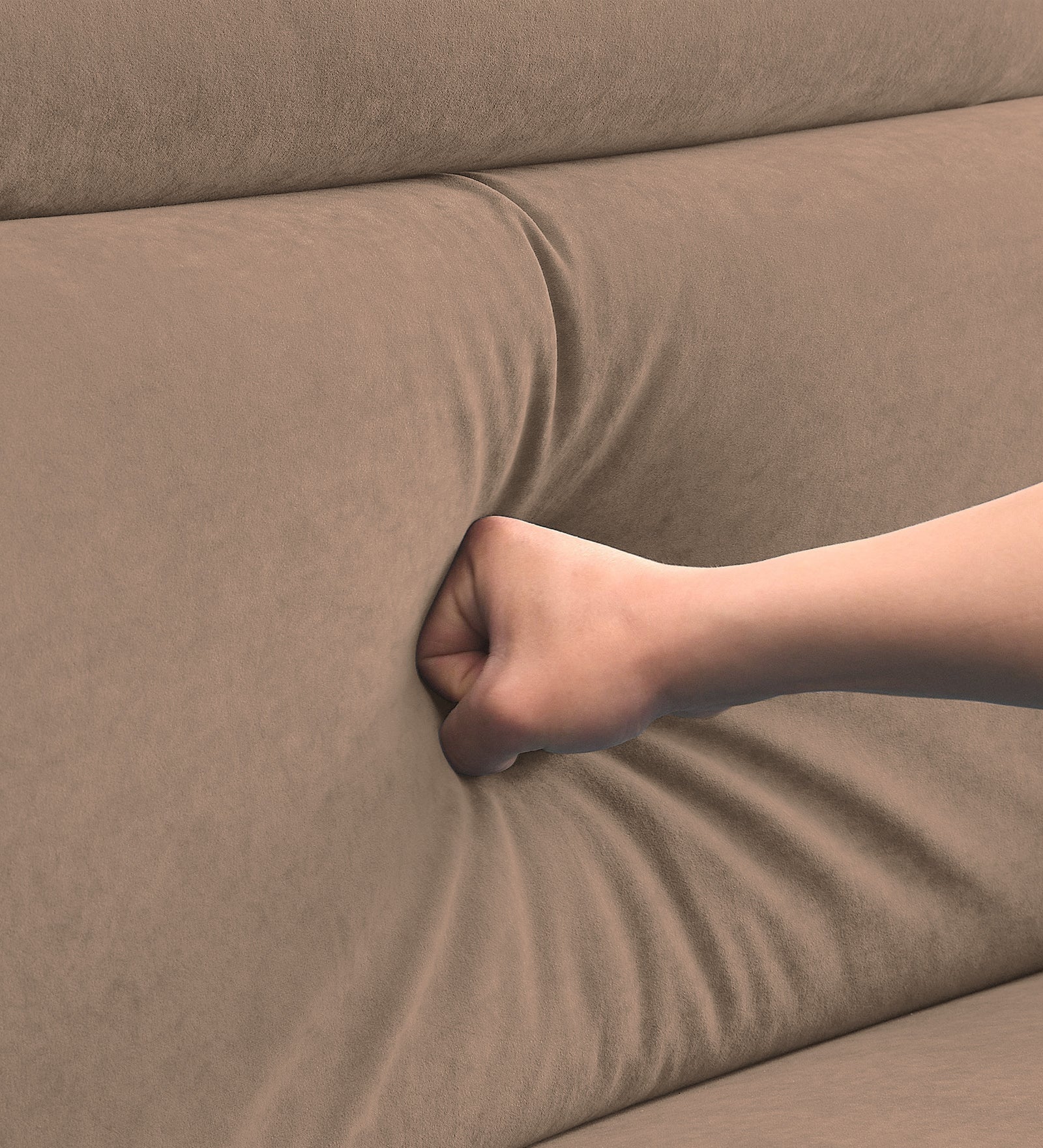 Hiro Fabric 1 Seater Sofa In  Wheat Beige Colour - Febonic Living