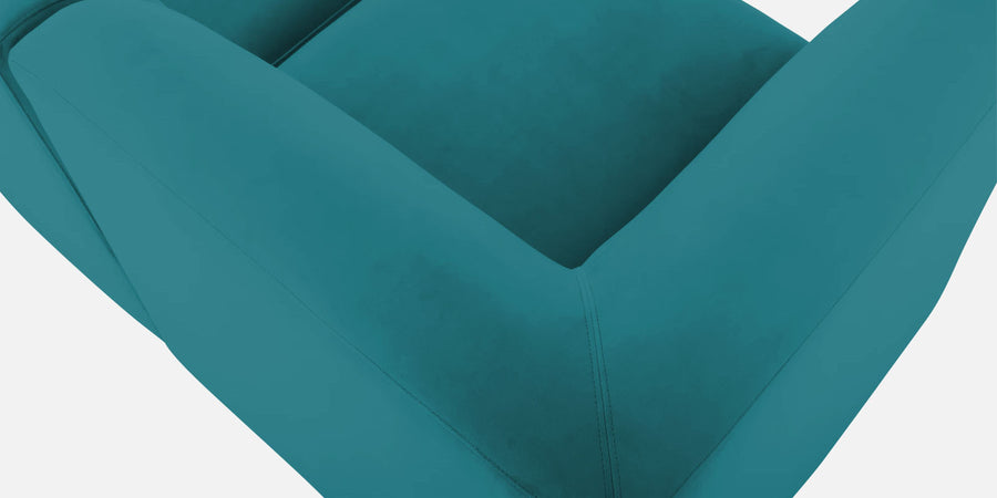 Bufa Velvet Rhs Sectional Sofa In Arabian Green Colour With Ottoman - Febonic Living