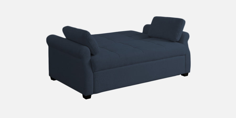 Fornia Fabric 2 Seater Pull Out Sofa Cum Bed In Denim Blue Colour - Febonic Living