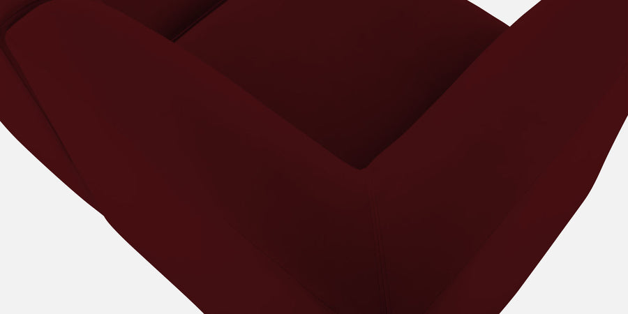 Bufa Velvet Rhs Sectional Sofa In Dark Maroon Colour With Ottoman - Febonic Living