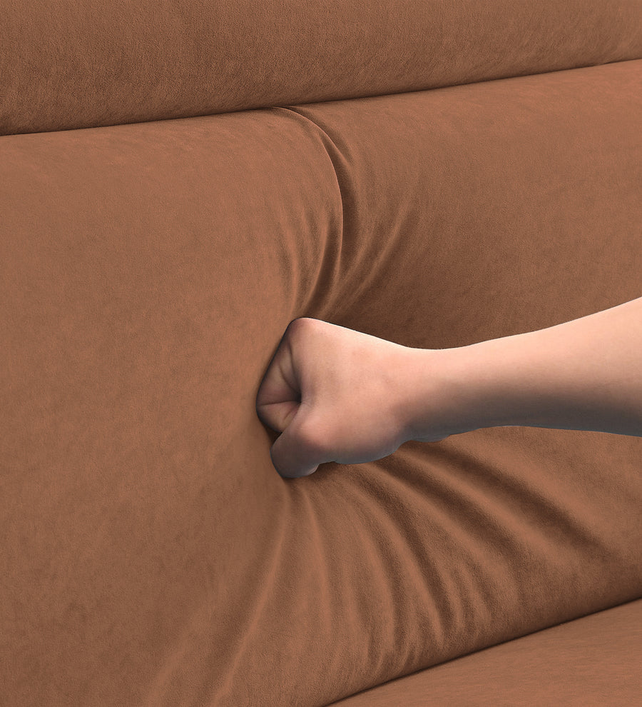 Hiro Fabric 1 Seater Sofa In Caramel Beige Colour - Febonic Living