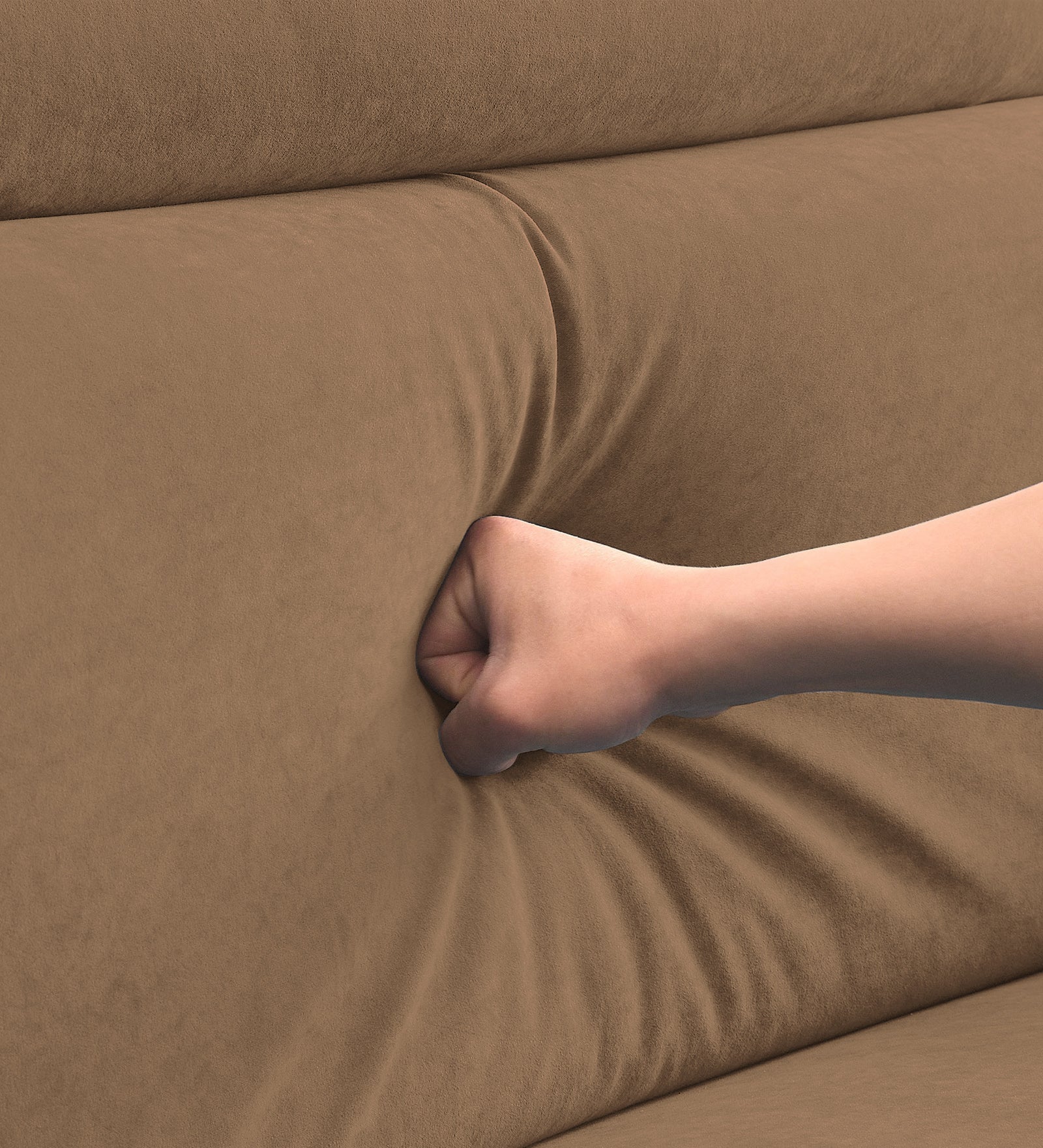 Hiro Fabric 1 Seater Sofa In  Dusty peach Colour - Febonic Living