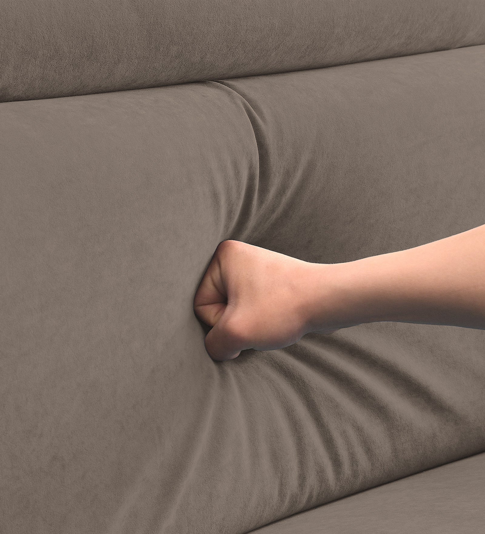Hiro Fabric 1 Seater Sofa In  Rock Beige Colour - Febonic Living