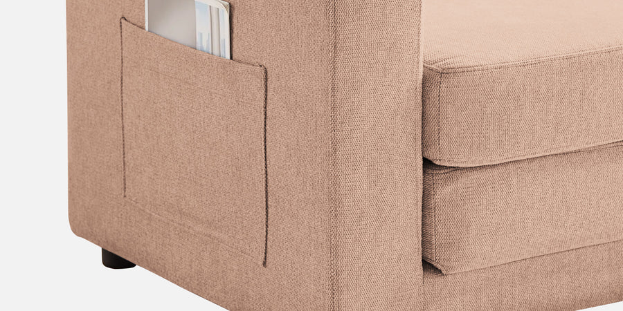 Roman Fabric 3 Seater Foldable Sofa Cum Bed In Cosmic Beige Colour With Usb Port - Febonic Living