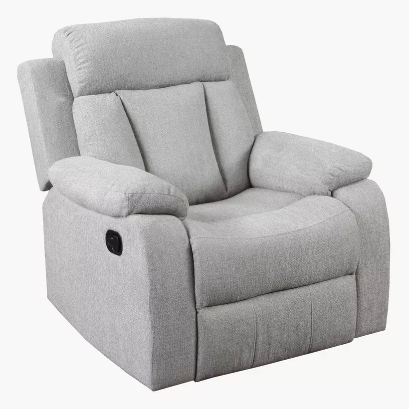 Jade Fabric Manual 1 Seater Recliner In Lit Grey Colour