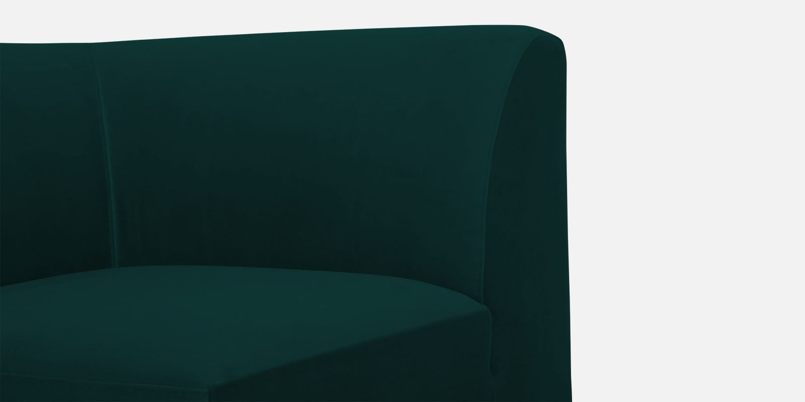 Bufa Velvet RHS Sectional Sofa In Forest Green Colour With Ottoman