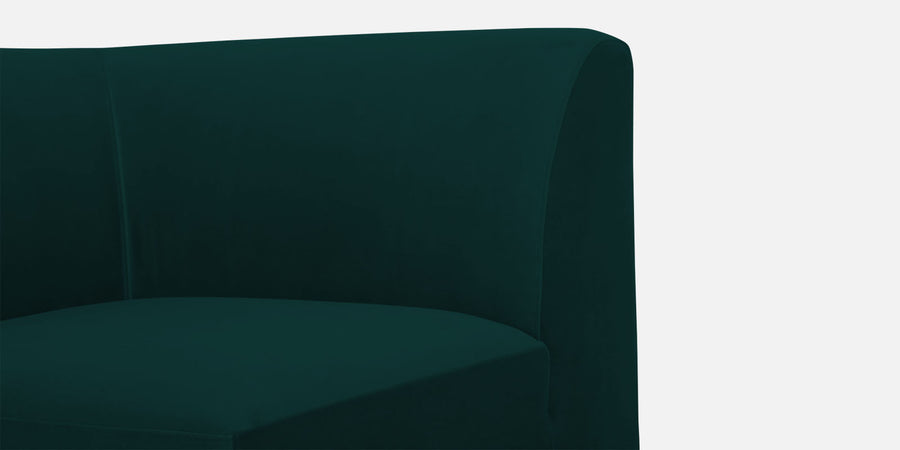 Bufa Velvet Rhs Sectional Sofa In Forest Green Colour With Ottoman - Febonic Living