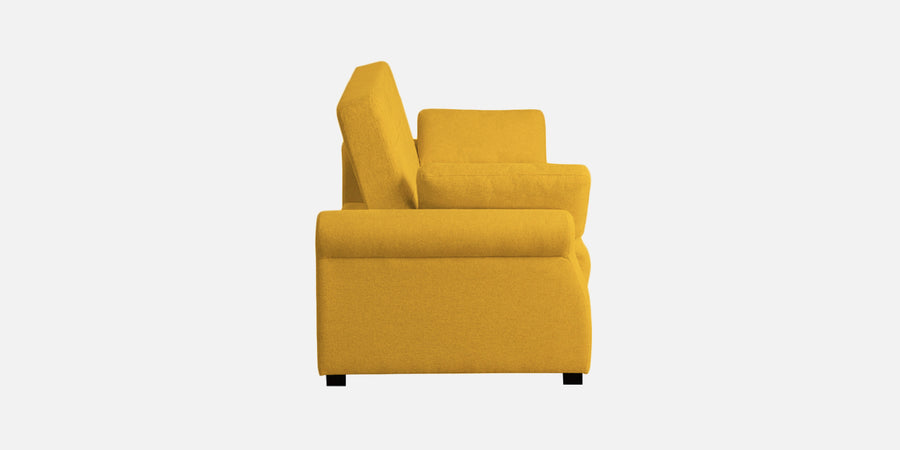 Fornia Fabric 3 Seater Pull Out Sofa Cum Bed In Bold Yellow Colour - Febonic Living