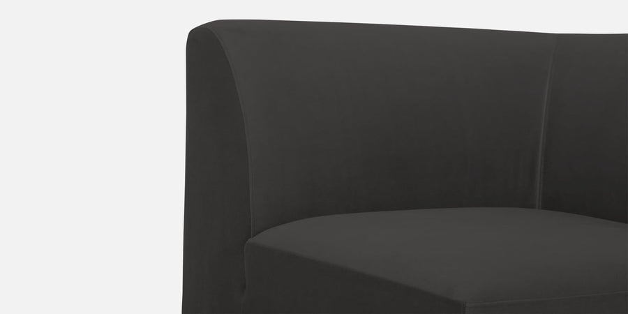 Bufa Velvet Lhs Sectional Sofa In Hory Grey Colour With Ottoman - Febonic Living