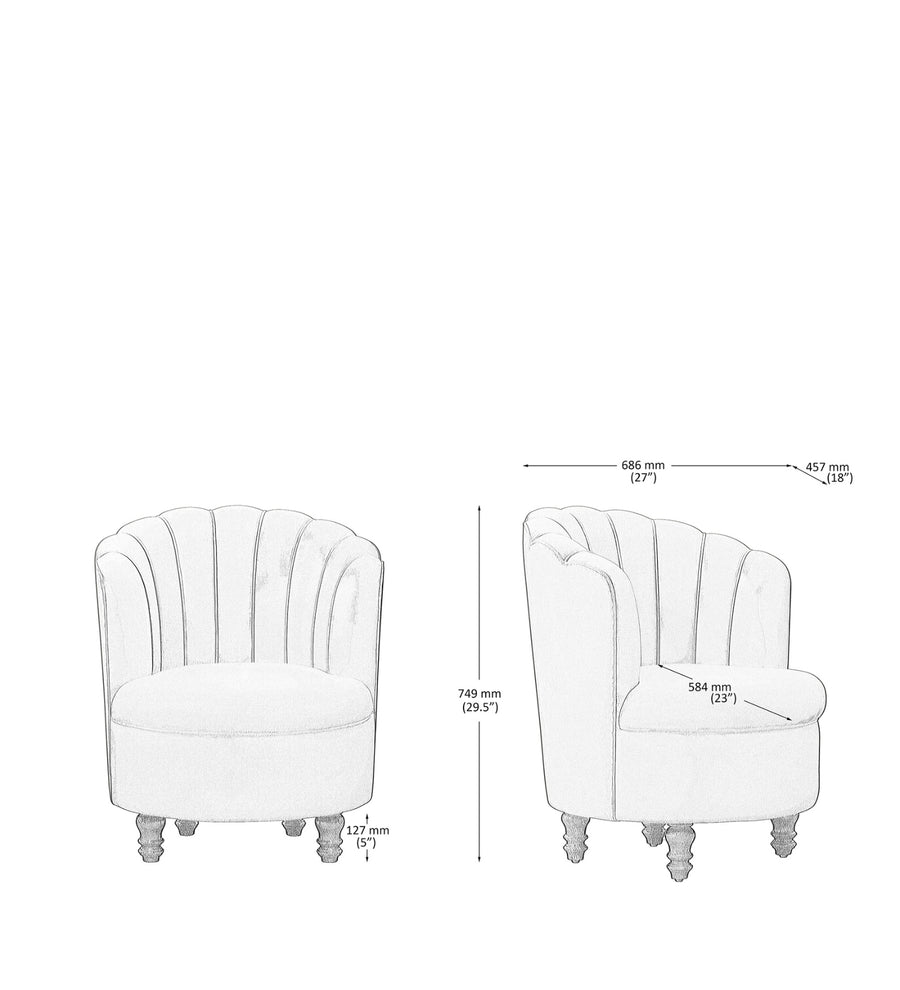 Clark Velvet Slipper Chair In Aqua Blue Colour - Febonic Living