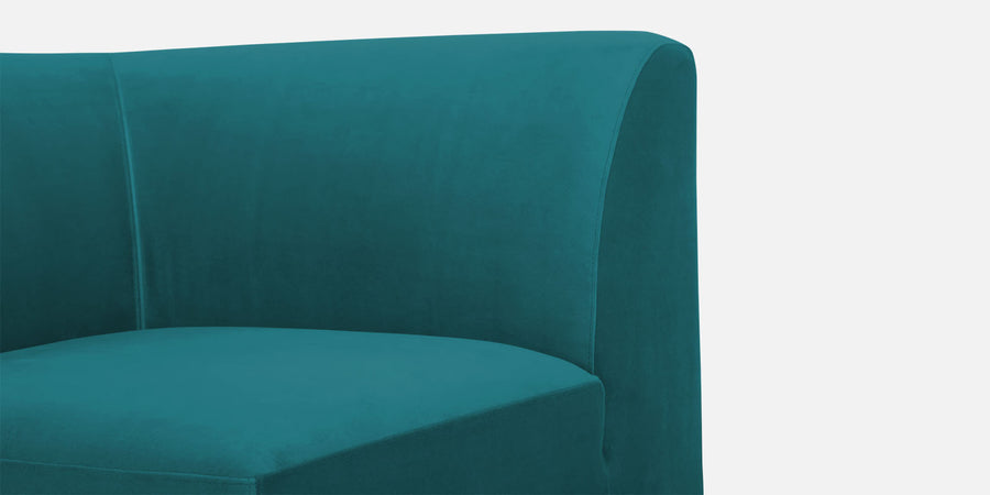 Bufa Velvet Rhs Sectional Sofa In Arabian Green Colour With Ottoman - Febonic Living