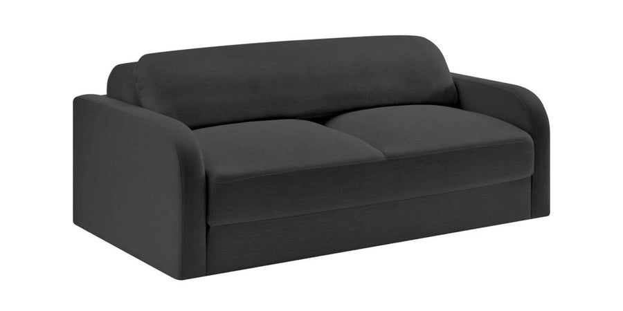Rosa Fabric 3 Seater Foldable Sofa Cum Bed In Charcoal Grey Colour - Febonic Living