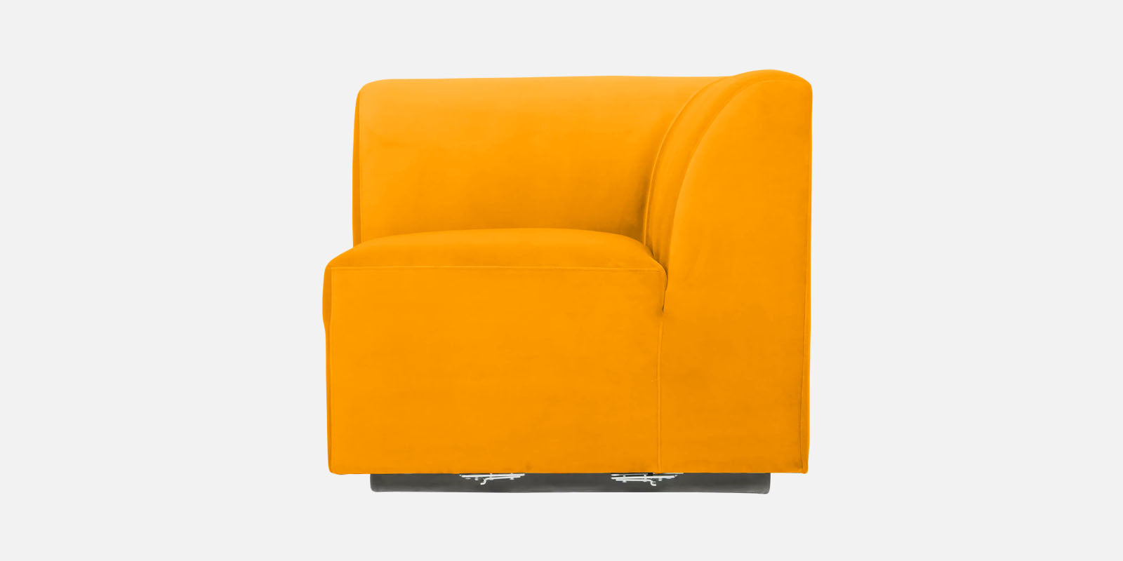 Bufa Velvet 2 Seater Sofa in Saffron yellow Colour With Storage