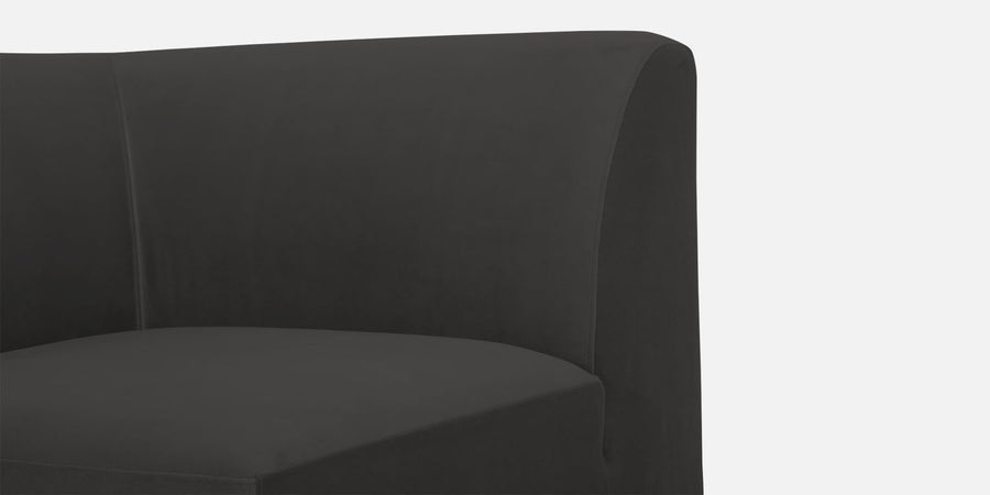 Bufa Velvet Rhs Sectional Sofa In Hory Grey Colour With Ottoman - Febonic Living