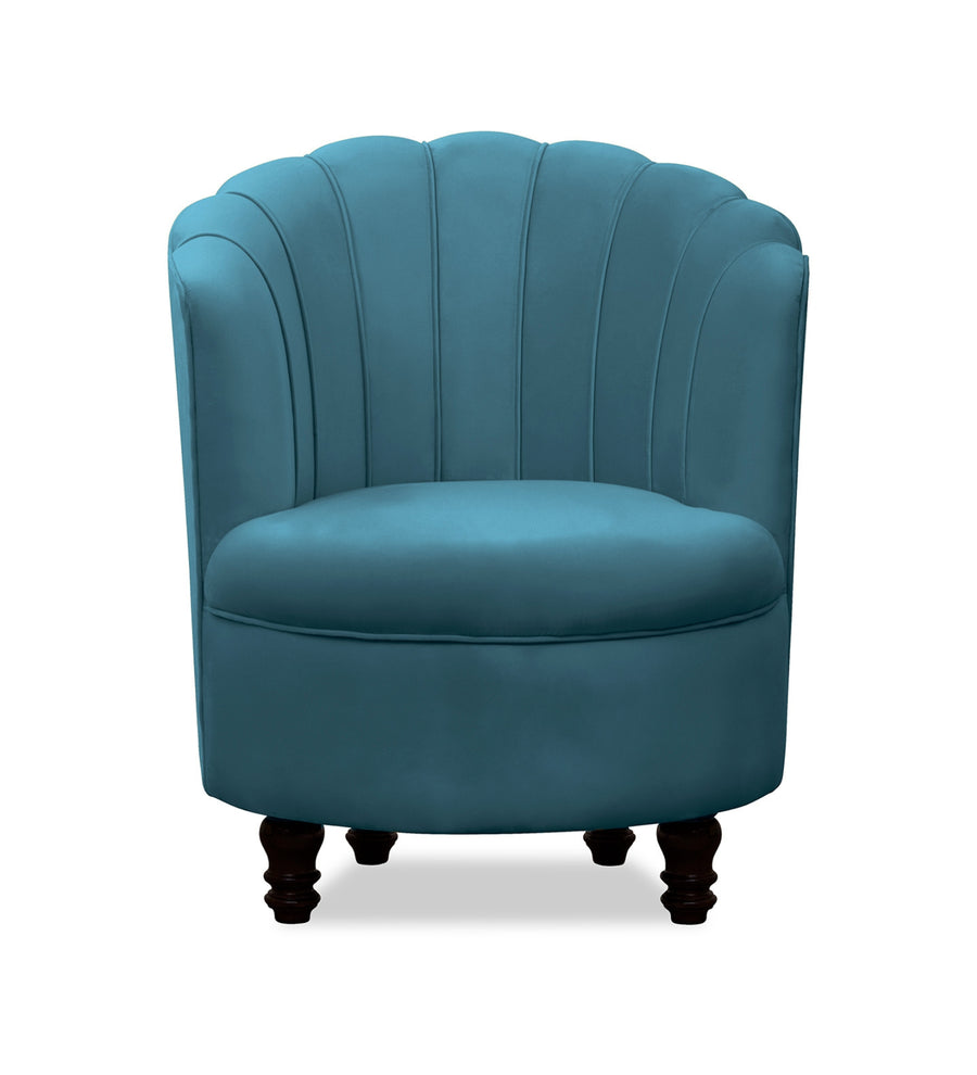 Clark Velvet Slipper Chair In Aqua Blue Colour - Febonic Living