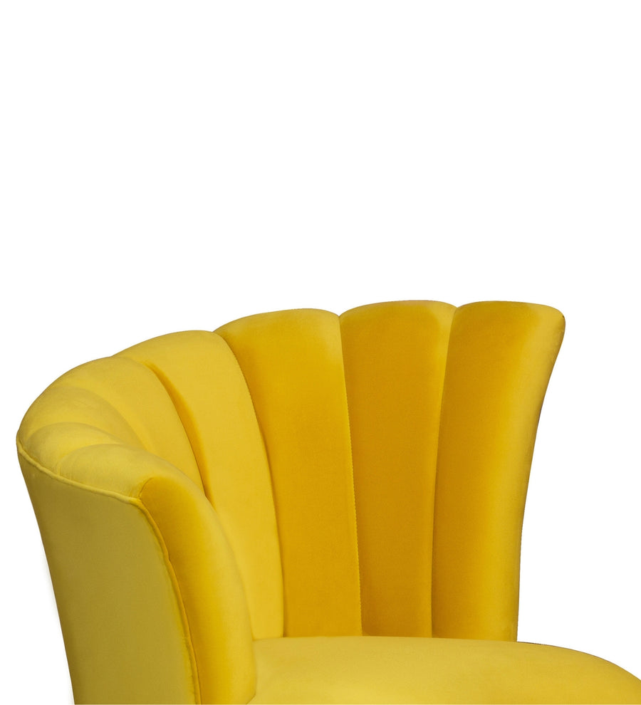 Davo Velvet Slipper Chair In Safforn Yellow Colour - Febonic Living