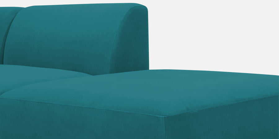 Bufa Velvet Rhs Sectional Sofa In Arabian Green Colour With Ottoman - Febonic Living