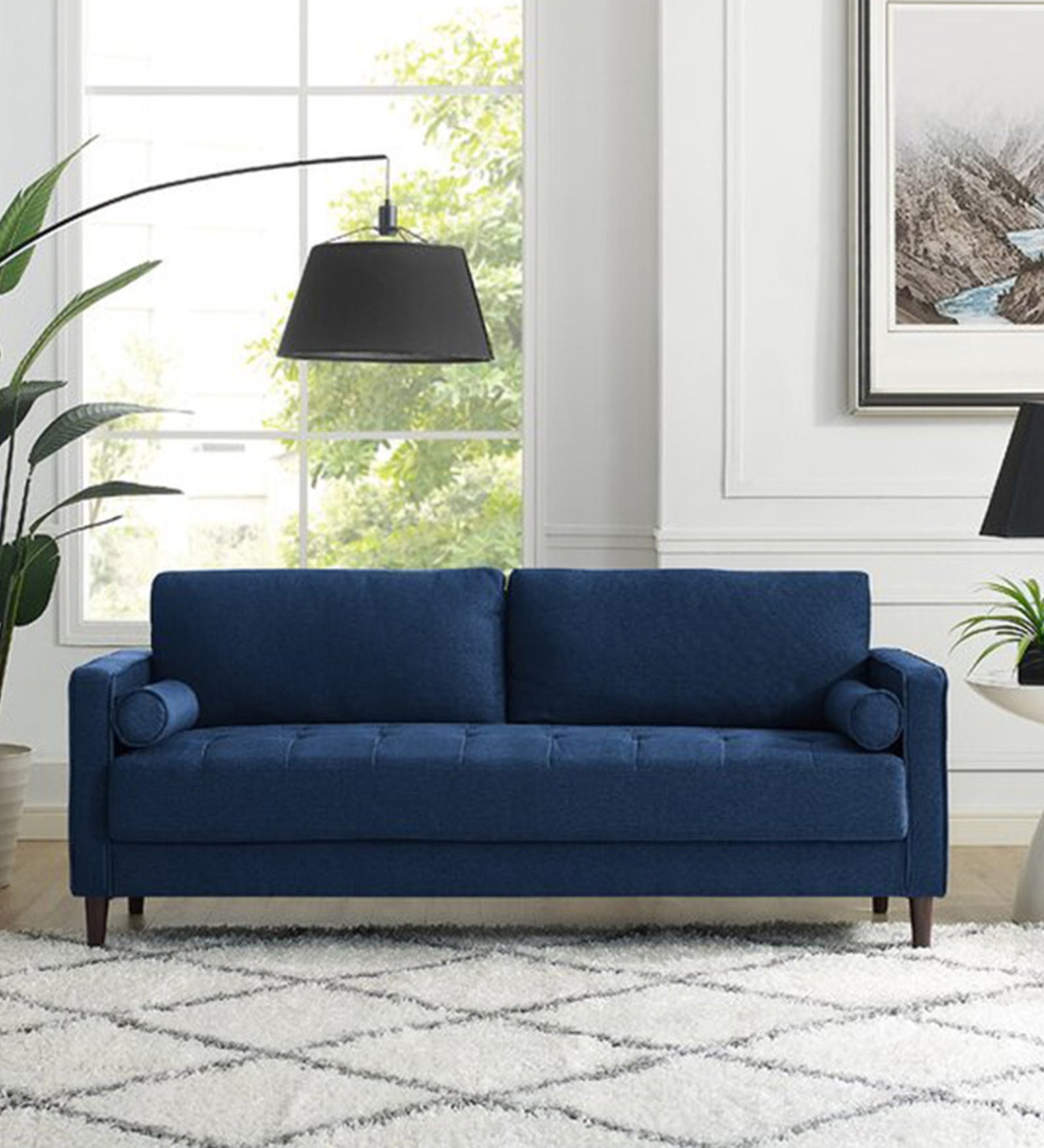 Darvin Fabric 3 Seater Sofa in Royal Blue Colour