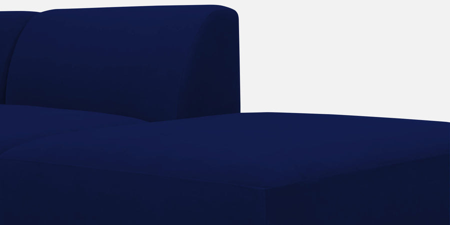 Bufa Velvet Rhs Sectional Sofa In Dark Blue Colour With Ottoman - Febonic Living