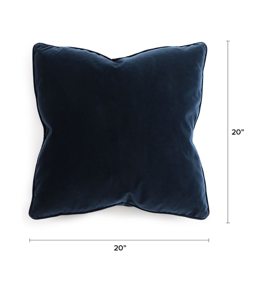 Lucca Velvet 20X20 Inches Cushion Covers Pack Of 2 In Dark Blue Colour - Febonic Living