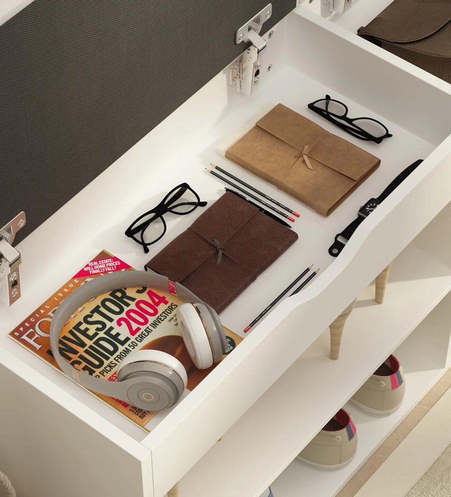 Barka Shoe Rack In Frosty White Finish - Febonic Living