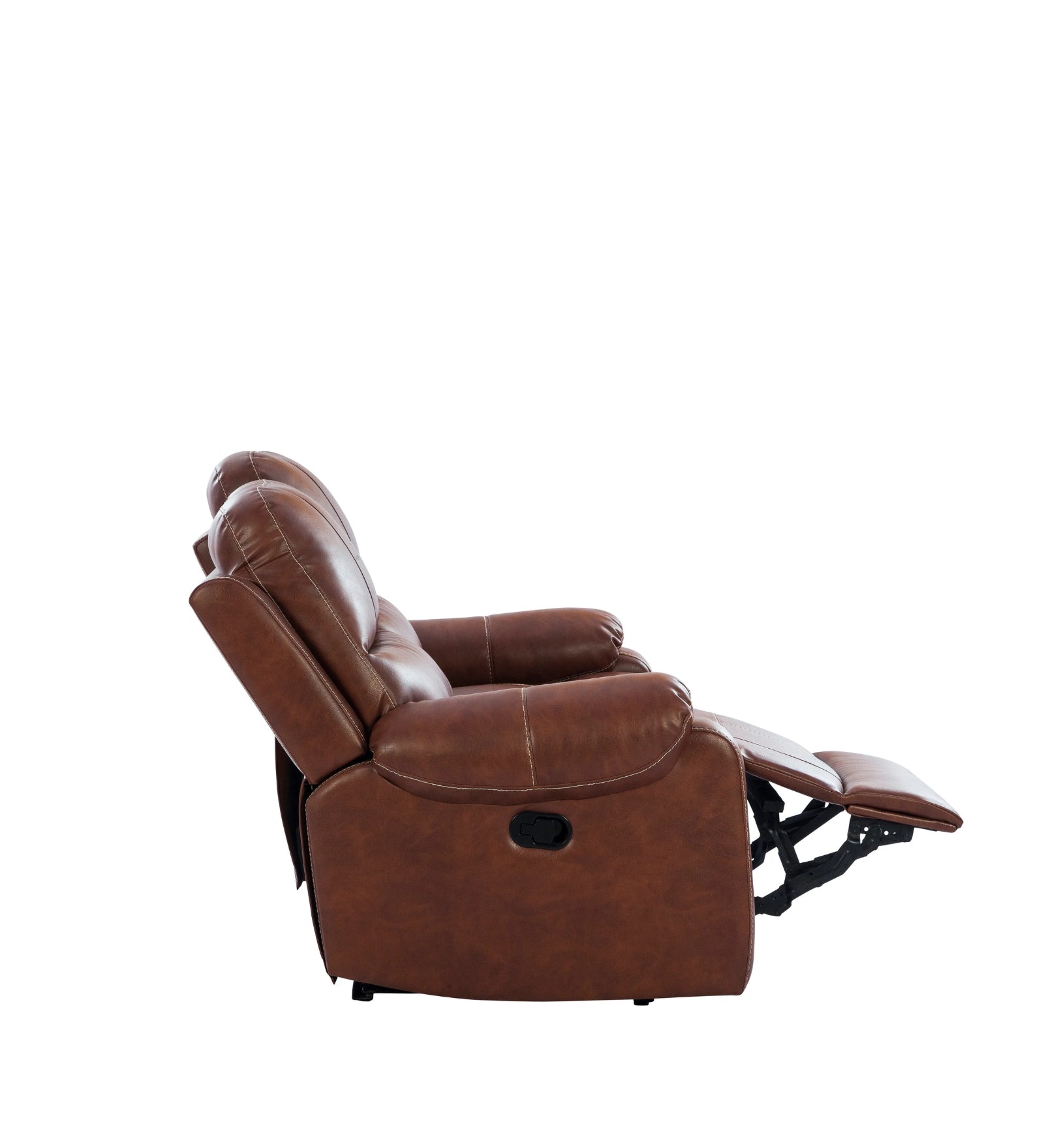 Davis Leatherette 2 Seater Manual Recliner In Brown Colour
