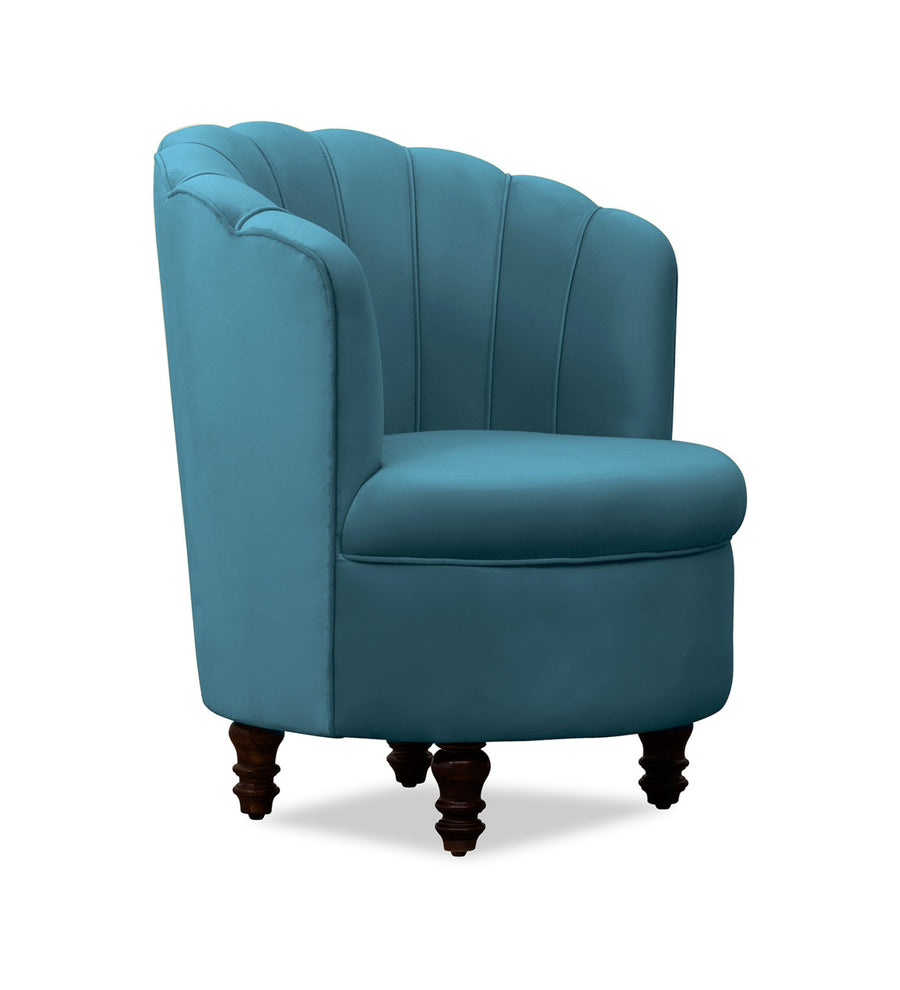 Clark Velvet Slipper Chair In Aqua Blue Colour - Febonic Living
