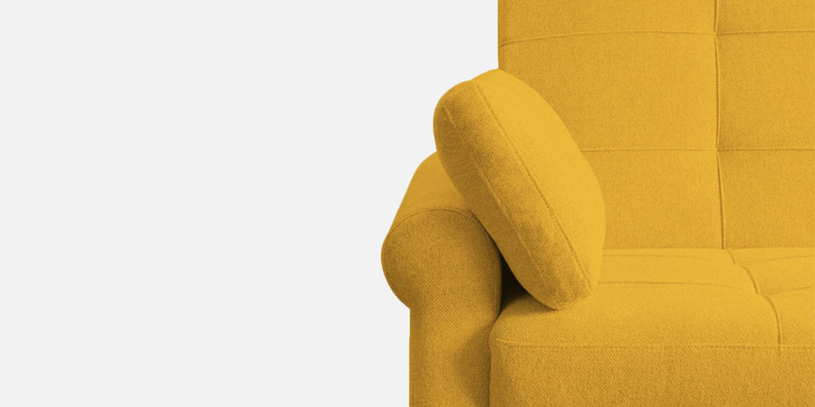 Fornia Fabric 3 Seater Pull Out Sofa Cum Bed In Bold Yellow Colour - Febonic Living