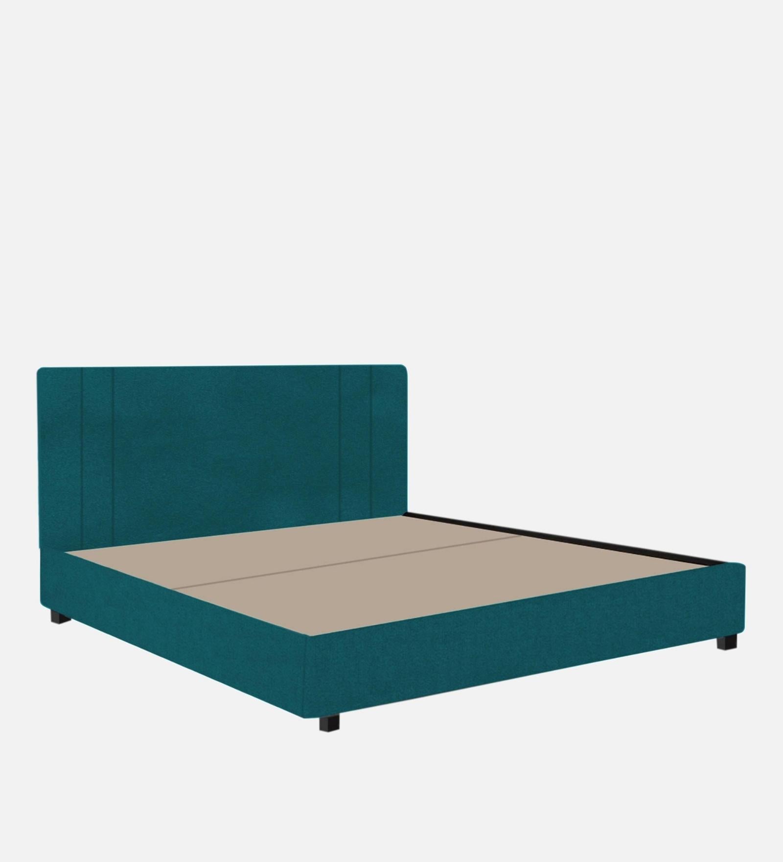 Asyra Fabric King Size Bed in Arabian Green Colour With Storage