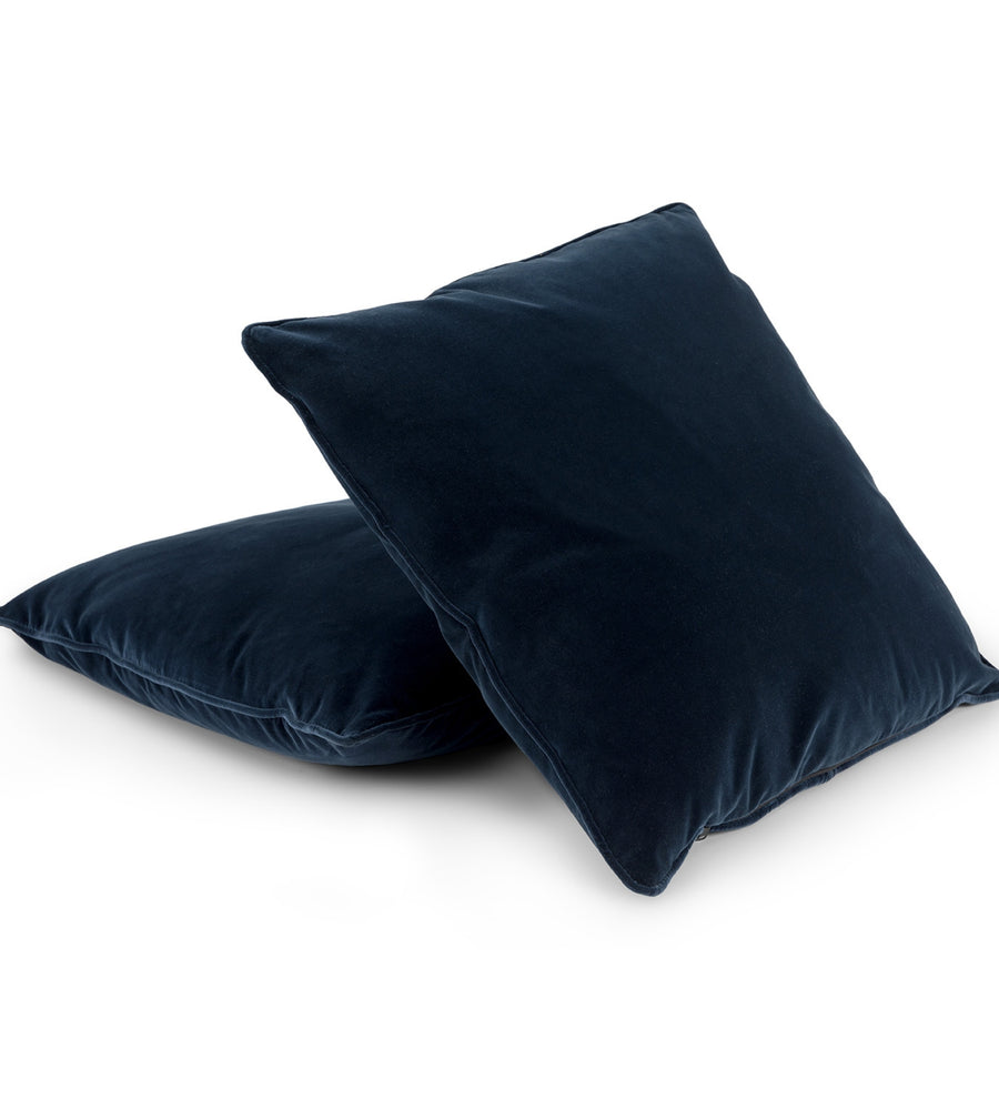 Lucca Velvet 20X20 Inches Cushion Covers Pack Of 2 In Dark Blue Colour - Febonic Living