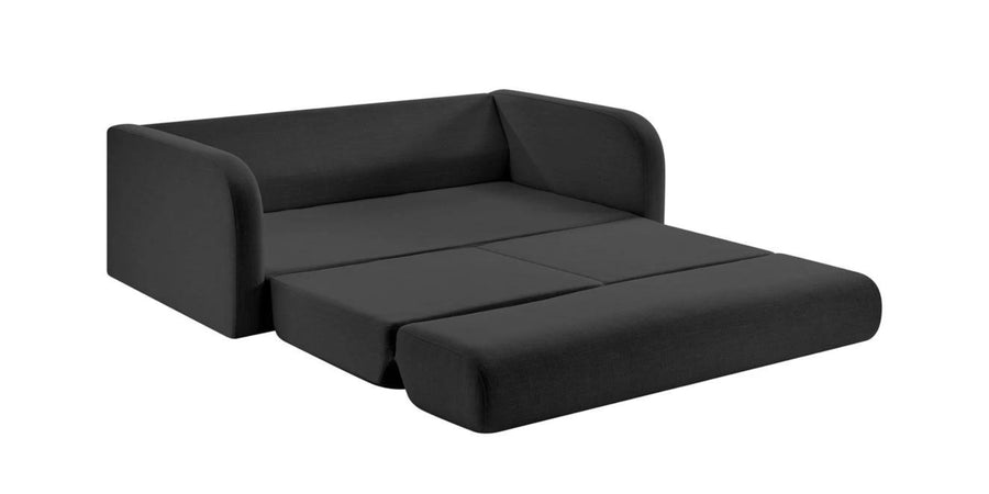 Rosa Fabric 3 Seater Foldable Sofa Cum Bed In Charcoal Grey Colour - Febonic Living