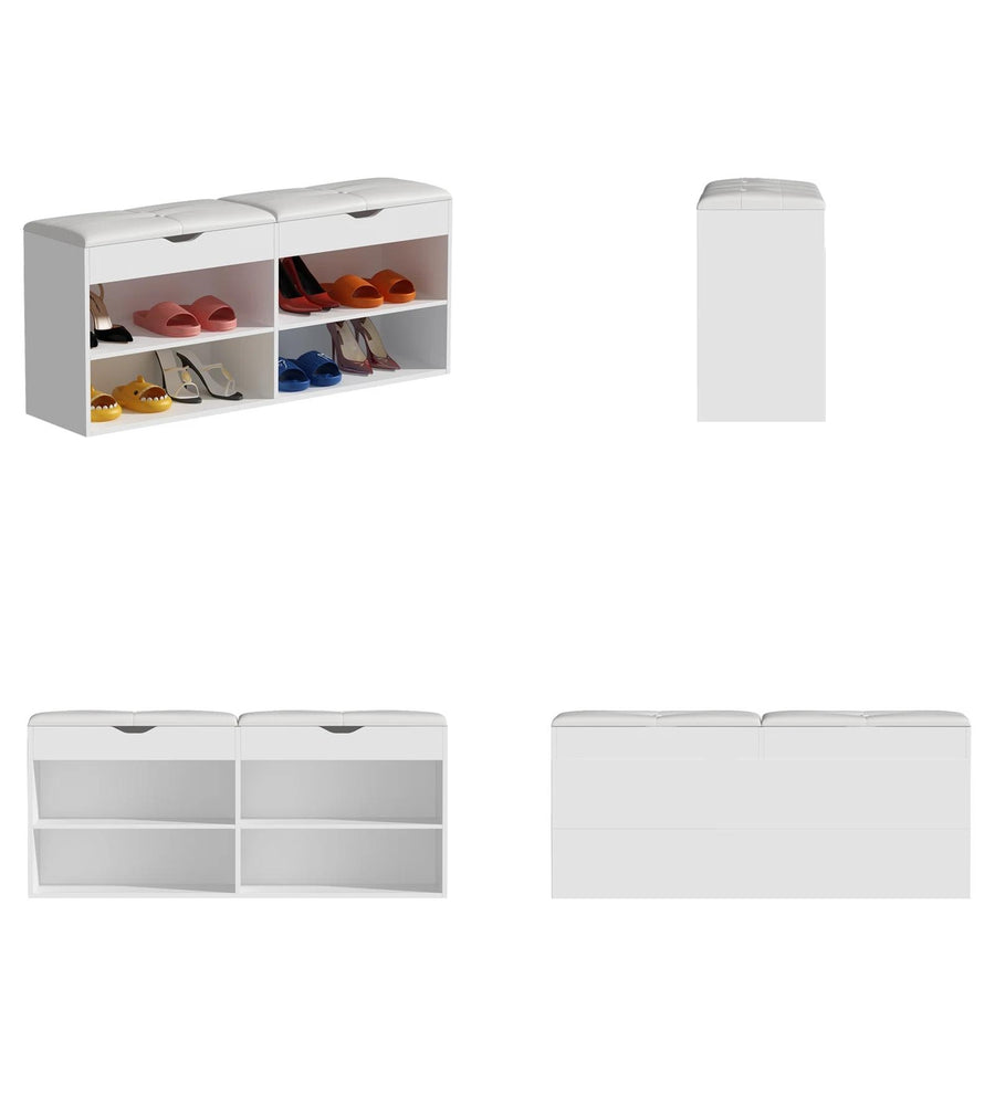 Barka Shoe Rack In Frosty White Finish - Febonic Living