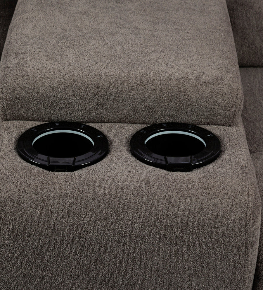 Waki Boucle 2 Seater Motorized Recliner In Concrete Grey Colour - Febonic Living