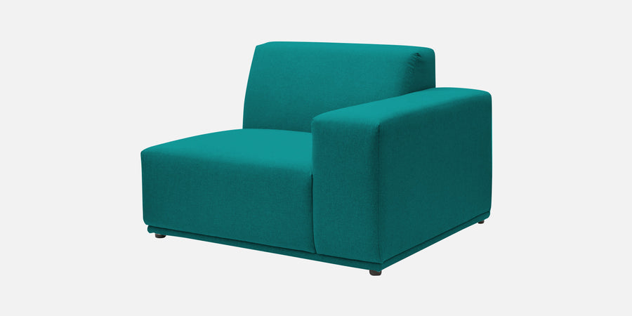 Adam Fabric Lhs Sectional Sofa 3 Ottoman Lounger In Sea Green Colour - Febonic Living