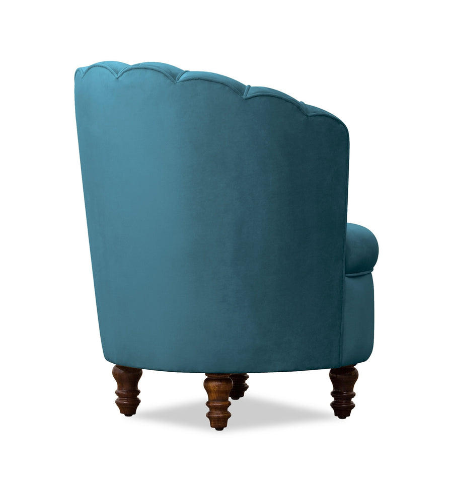 Clark Velvet Slipper Chair In Aqua Blue Colour - Febonic Living
