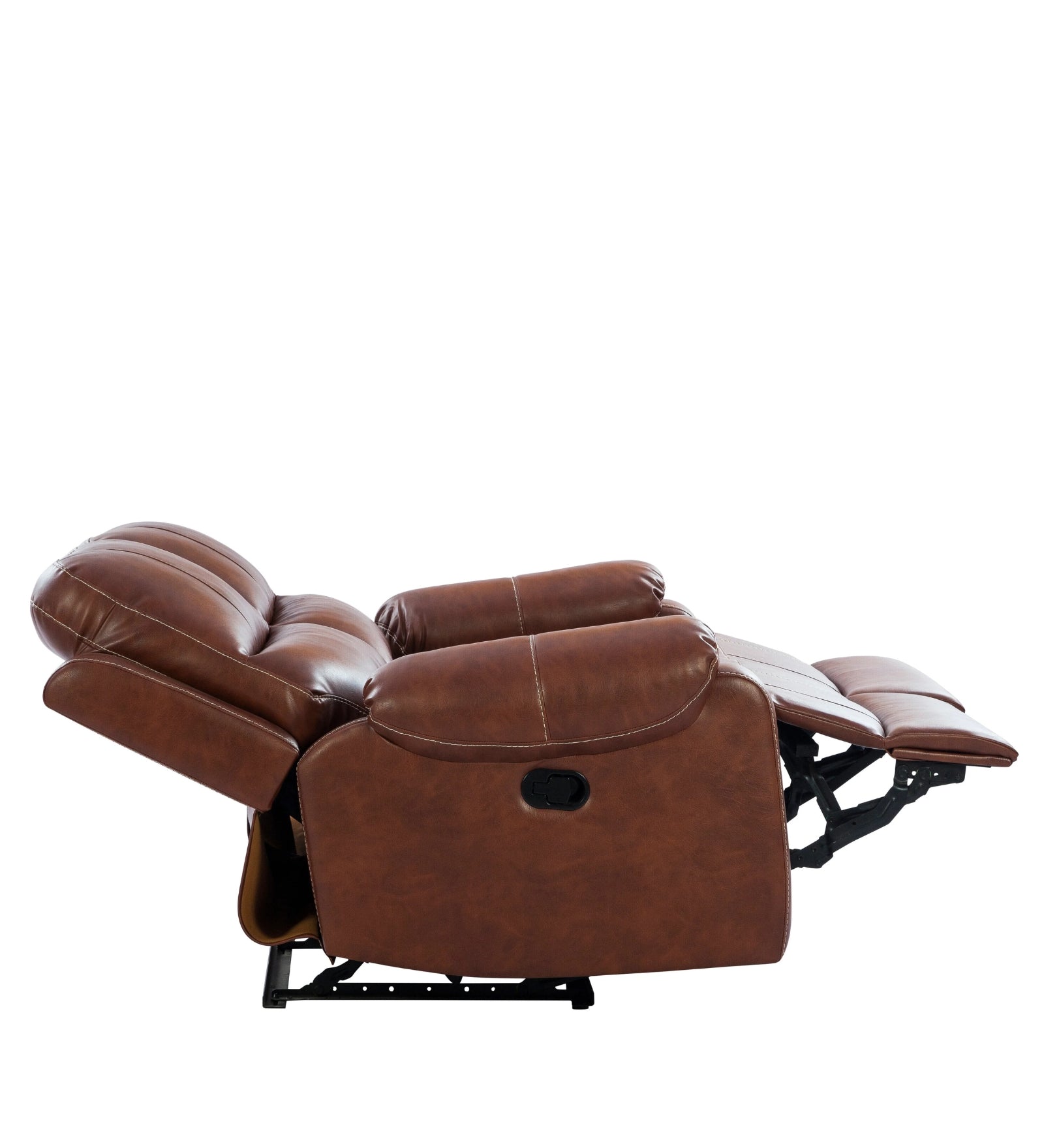 Davis Leatherette 2 Seater Manual Recliner In Brown Colour