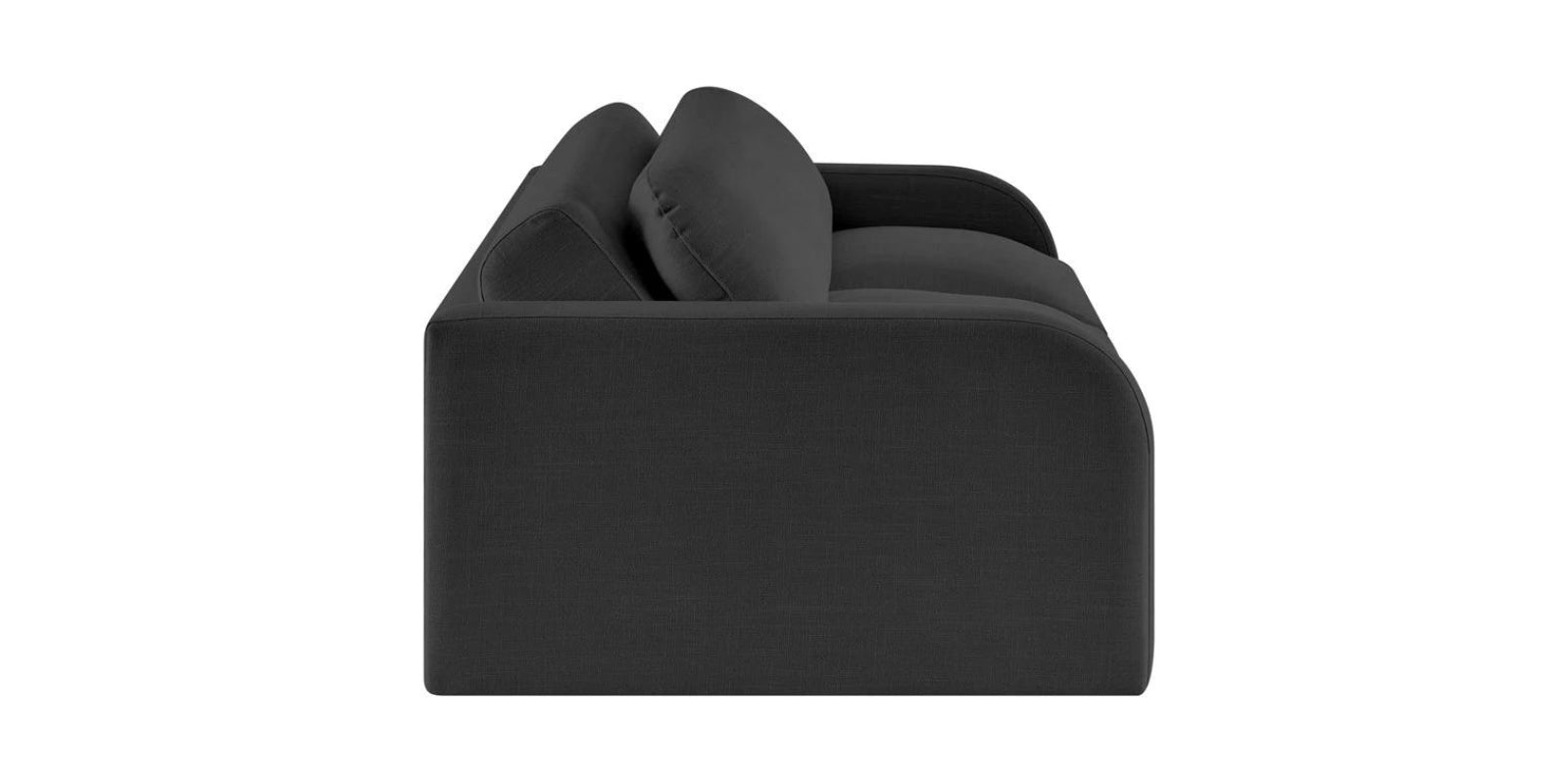 Rosa Fabric 3 Seater Convertible Sofa Cum Bed In Charcoal Grey Colour