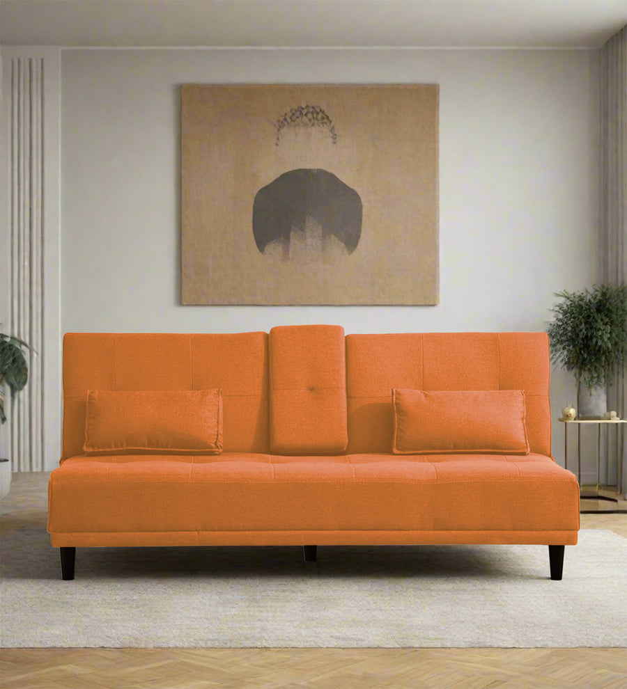Jerry  3 Seater Convertible  Cum Bed Fabric Sofa - Dark Orange by Febonic Living