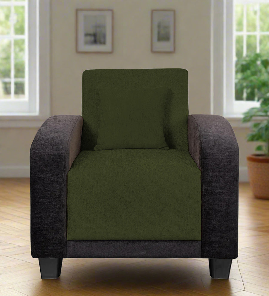 Alex  1 Seater Fabric Sofa - Olive Green by Febonic Living