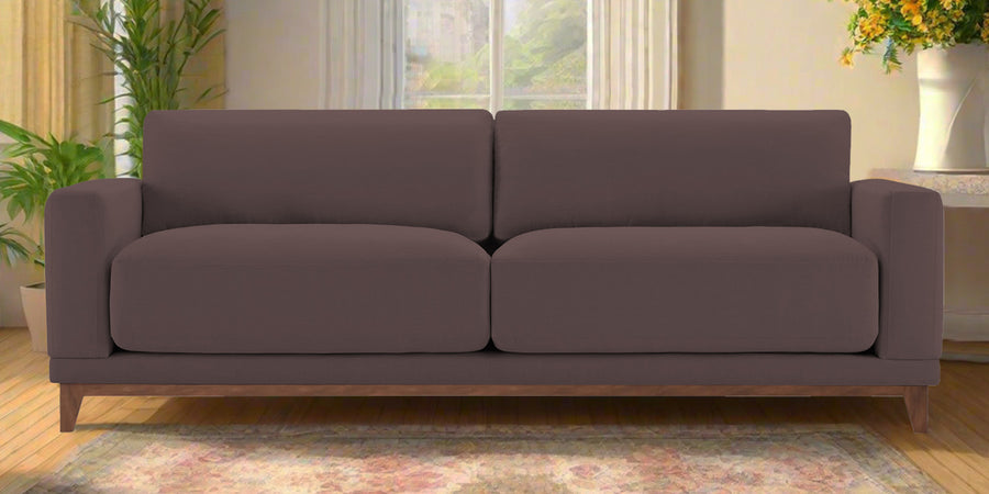 Esha Fabric 3 Seater Sofa In Night Brown Colour - Febonic Living
