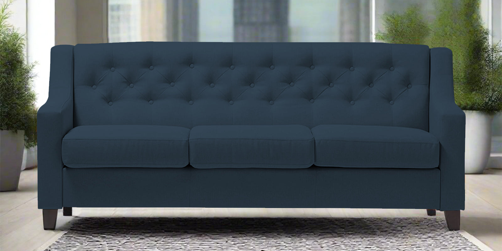 Baidy Fabric 3 Seater Sofa in Light Blue Colour